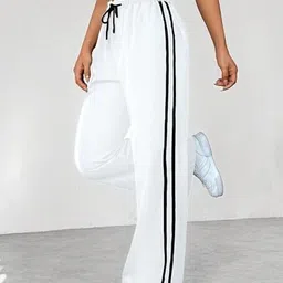 anjelik Women Regular Fit White Lycra Blend Trousers image 3