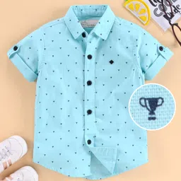 Jash Kids Half Sleeves Shirt Trophy Print - Blue-image-22