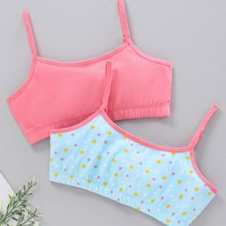 Honeyhap Premium Sleeveless Bralette with Anti-MicrobialFinish Pack of 2 - Blue Pink-picture-1
