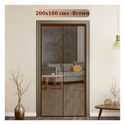 Classic Mosquito Net Fiberglass Magnetic Screen for All Door Types with Self Adhesive Hook Tape 200 x 100  cm - Brown-image-83