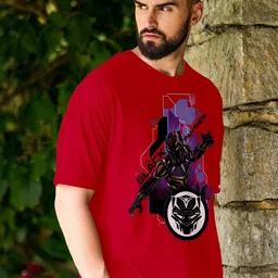 Metronaut Men Printed Drop-Shoulder Sleeves T-shirt image 4