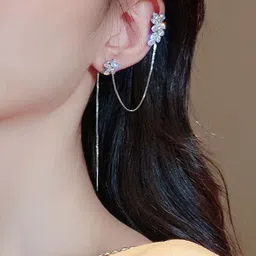 Vembley Silver Plated Cubic Zirconia Ear Cuff image 5