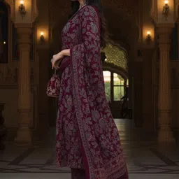Moda Rapido Women Floral Printed Regular Kurta with Trousers & With Dupatta image 2