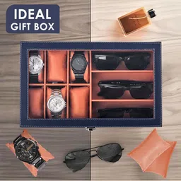 Kuber Industries 2-Pcs Navy Blue 6 +3 Slots Wrist Watch Organisers image 4