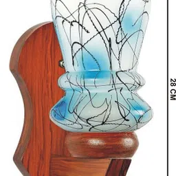 1ST TIME Blue & Multicoloured Printed Wood Contemporary Abstract Shaped Shaped Wall Lamp image 5