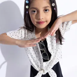 taffykids Girls Front Tie Up Shirt and Singlet A-Line Dress-image-40