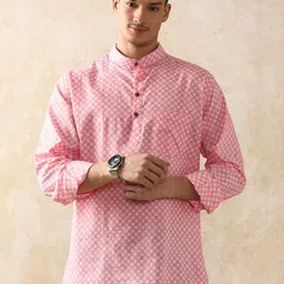 Moara Floral Printed Mandarin Collar Pure Cotton Short Kurta image 1