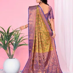 jayant creation Woven Design Zari Silk Blend Banarasi Saree image 3