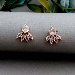 MEIRA JEWELLERY Gold-Plated Artificial Stones Studded Circular Studs-picture-28
