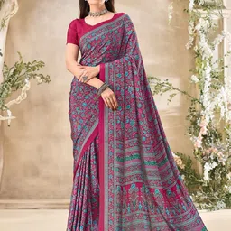 DURGA EMPORIO Floral Pure Crepe Saree-picture-25