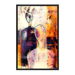 999Store Black & Orange Canvas Abstract Wall Paintings image 2