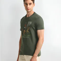 U.S. Polo Assn. Men Graphic Printed Round Neck Cotton Slim Fit T-Shirt image 5