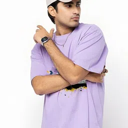 BDSQUARE Men Graphic Printed Oversized Cotton T Shirt image 5