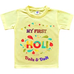 Cute Pals Kids-Unisex Yellow Cotton Graphic Printed Tshirts-picture-30