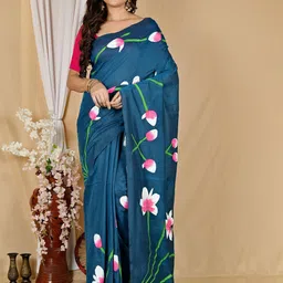 DipDiya Floral Printed Pure Cotton Taant Saree-picture-17