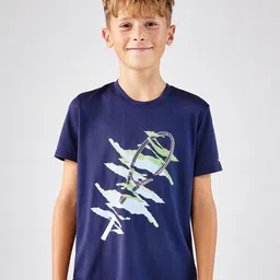 Artengo By DecathlonKids' Tennis T-Shirt Essential - Navy Blue-image-43