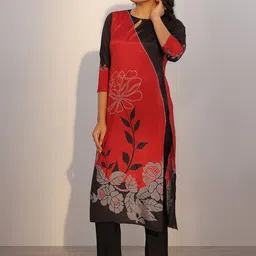 Libas Women Floral Bandhani Printed Kurta with Trousers & Dupatta image 4