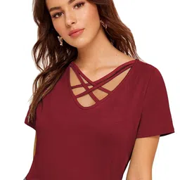 FABRICORN Women V-Neck Cotton Top-picture-19