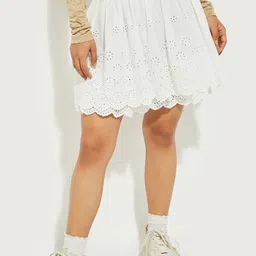 MAX ALAYA F x URB_N Women Schiffli Embroidered Mini Skirt-picture-40