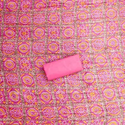 SAINOOR Floral Embroidered Cotton Unstitched Dress Material image 3