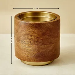 Home Centre Splendid Dastkari Keith Mango Wood Pillar Candle Holder image 2
