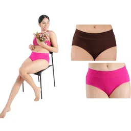 ORLIZEA Pack of 2 Women High-Rise Cotton Blend Hipster Briefs image 1