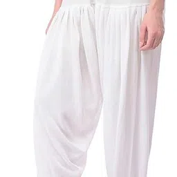 srisaras Wool Blend Solid Women ["White"] Salwar image 4