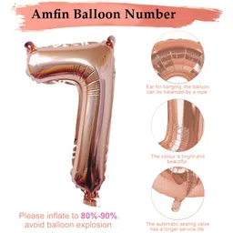 Amfin 7 Number Foil Balloon Rose Gold - Height 81.2 cm image 3