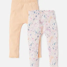 Juniors by Babyshop Infant Girls Pack Of 2 Printed Assorted Leggings image 1