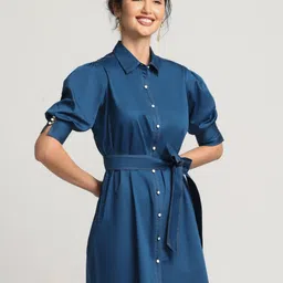 JULO Satin Shirt Mini Dress image 2