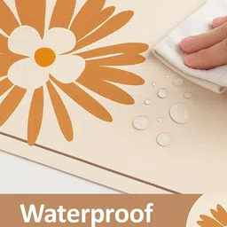 Myntra Elegant Homes 6Pcs Orange-Colored Patterned Waterproof Anti-Slip Table Placemats image 3