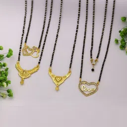 Bhanu diam Gold-Plated Brass Mangalsutra image 1