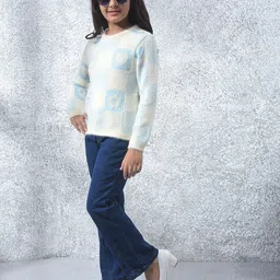 Crimsoune Club Girls Self Design Fuzzy Full Sleeve Pullover-picture-20
