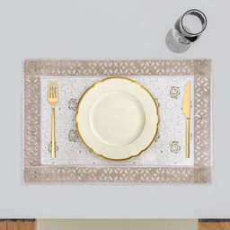 Aura 6-Pcs Cream-Coloured & Yellow Printed Table Placemats image 5
