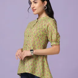 Moda Rapido Floral Print Mandarin Collar Top image 5