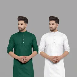 VS MALL Men White Kurtas-image-55