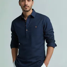 LENIA Men Solid Slim Fit Short Kurta-picture-24