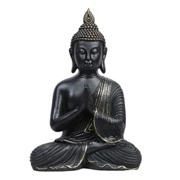 Ashnam Black Buddha Figurine Showpiece-image-0