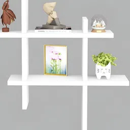 Crystal Furnitech White Wooden Wall Shelve image 4