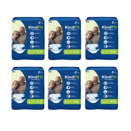 Kindfit Set Of 6 Tape Style Antibacterial Adult Diapers - 10 Pcs Each - L-picture-5