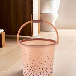 Kuber Industries Brown & White 6 Pieces Geometric Printed Bath Buckets-18 Litres image 4