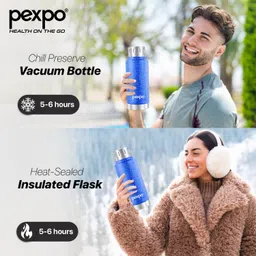pexpo 12 Hrs Hot and Cold Water Bottle,Stainless Vacuum Insulated Cameo 300 ml Flask image 2