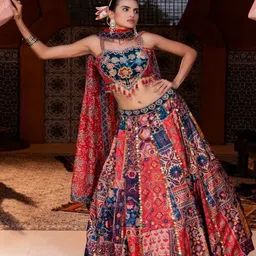 charchaand Floral Printed Ready to Wear Lehenga With Blouse & Dupatta-picture-12
