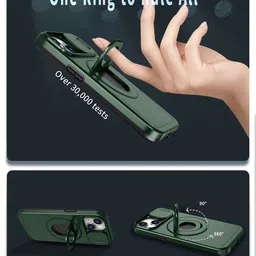 Luxury Kase iPhone 14 Plus Mag-Safe Shockproof Rugged Back Case with Ring Kickstand image 5