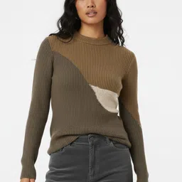 glitchez Colourblocked Round Neck Pullover-image-21