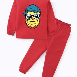 Blushes Kids Pure Cotton Graphic Printed T-shirt & Joggers Night Suits-picture-26