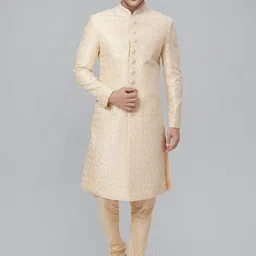 Ethnix by Raymond Embroidered Mandarin Collar Neck Sherwani Set image 1