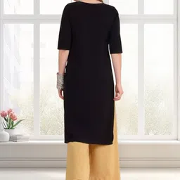 SZN Women Ethnic Motifs Crepe Straight Kurtas image 4