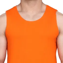 Woostro Men Pack Of 2 Round Neck Cotton Gym Vests RS26 COMBO (YELLOW) (ORANGE) image 4