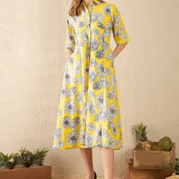 Uptownie Buttoned Down Cotton Midi Dress-picture-27